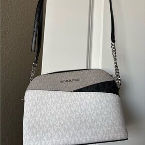 Michael Kors Monogram White and Black Crossbody Bag
